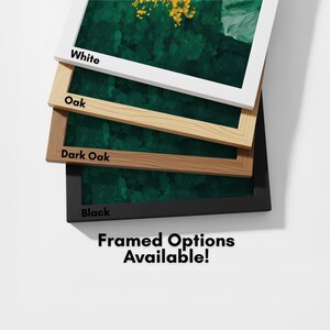 a collection of framed options available for purchase, with each frame having a different color and design.
