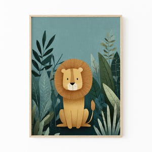 Safari Lion Illustration Prints | Boho Nursery Wall Art | Jungle animals | Nursery Art | Animal Nursery Decor | Animal Prints | LSN3