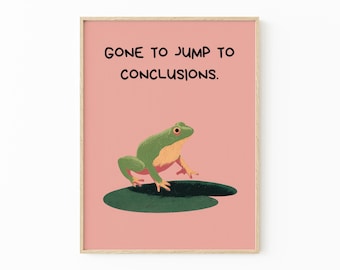 Jump to Conclusions Print | Funny Chicken Wall Art for Quirky Gallery Decor | TOC2