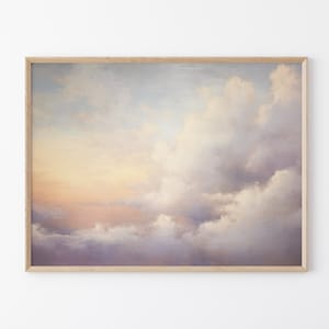 Vintage Cloud Sunset Oil Painting Print | Nursery Wall Art | Sky Wall Art | Antique Oil Painting | Cloud Print | Premium Matte Print VCB8