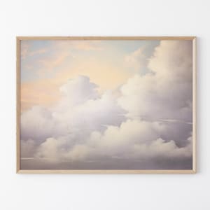 Vintage Cloud Sunset Oil Painting Print | Nursery Wall Art | Sky Wall Art | Antique Oil Painting | Cloud Print | Premium Matte Print VCB6