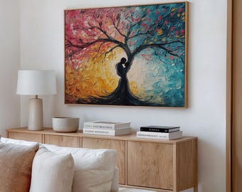 Tree of Love Panting Canvas | Soulmate Wall Art | Intricate