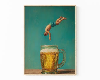 北斎ビールのパロディ、神奈川沖浪裏ビールアート、彼へのプレゼント