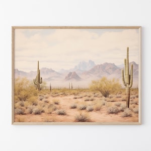 Arizona Wüstenlandschaft Gemälde Druck, Four Peaks Foto, Wandkunst des Südwestens,Wüstenlandschaft Druck,Wilderness Poster, ADLP1