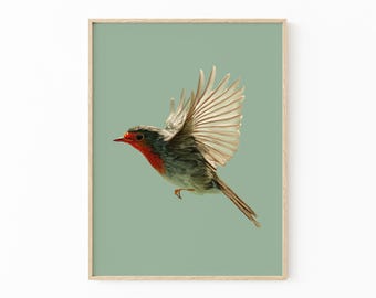 Vintage Schwalbe Malerei Druck | Art Deco Vogel Wandkunst für klassisches Wohndekor | BFS4