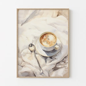 Watercolor Coffee Painting Print, Coffee Artwork, Coffee Poster, Coffee Wall Art, Coffee Gifts, Coffee Lovers Gift, Kitchen Poster