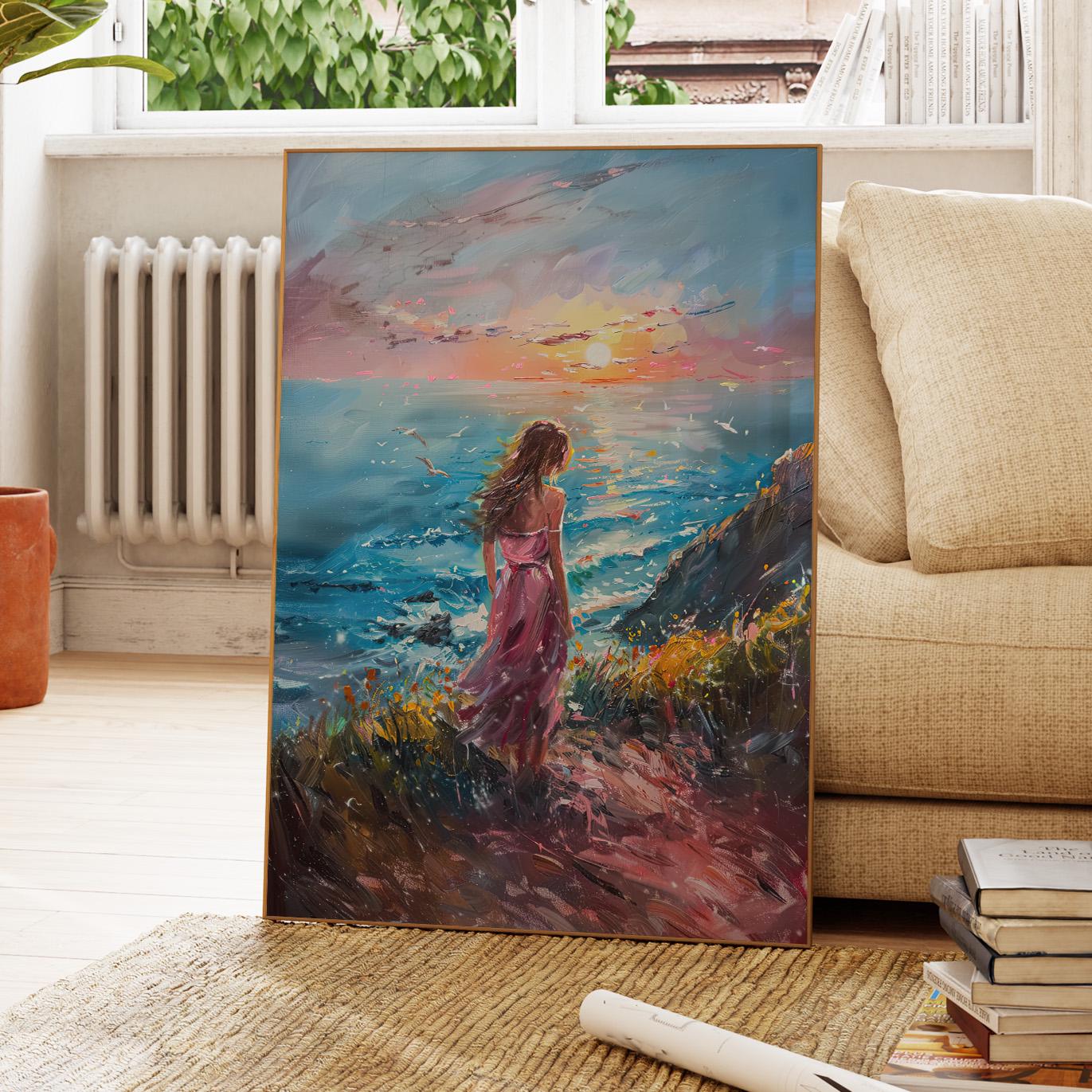ヴィンテージの「海の上のアフロディーテ」油絵プリント | ヴィーナス