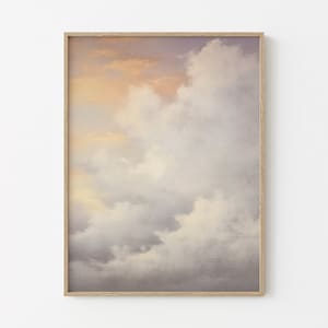 Vintage Sunset Cloud Oil Painting Print | Nursery Wall Art | Sky Wall Art | Antique Oil Painting | Cloud Print | Premium Matte Print VBS8