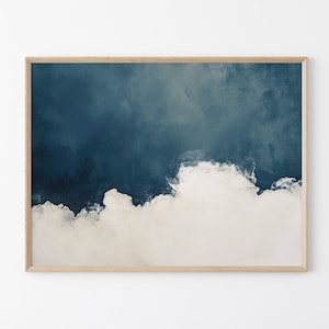 Stampa artistica da parete Blue Cloud / Stampa artistica da parete neutra / Stampa giclée / Grande arte da parete / Arte astratta / Decorazione per soggiorno / Moderno, minimalista / BCW3