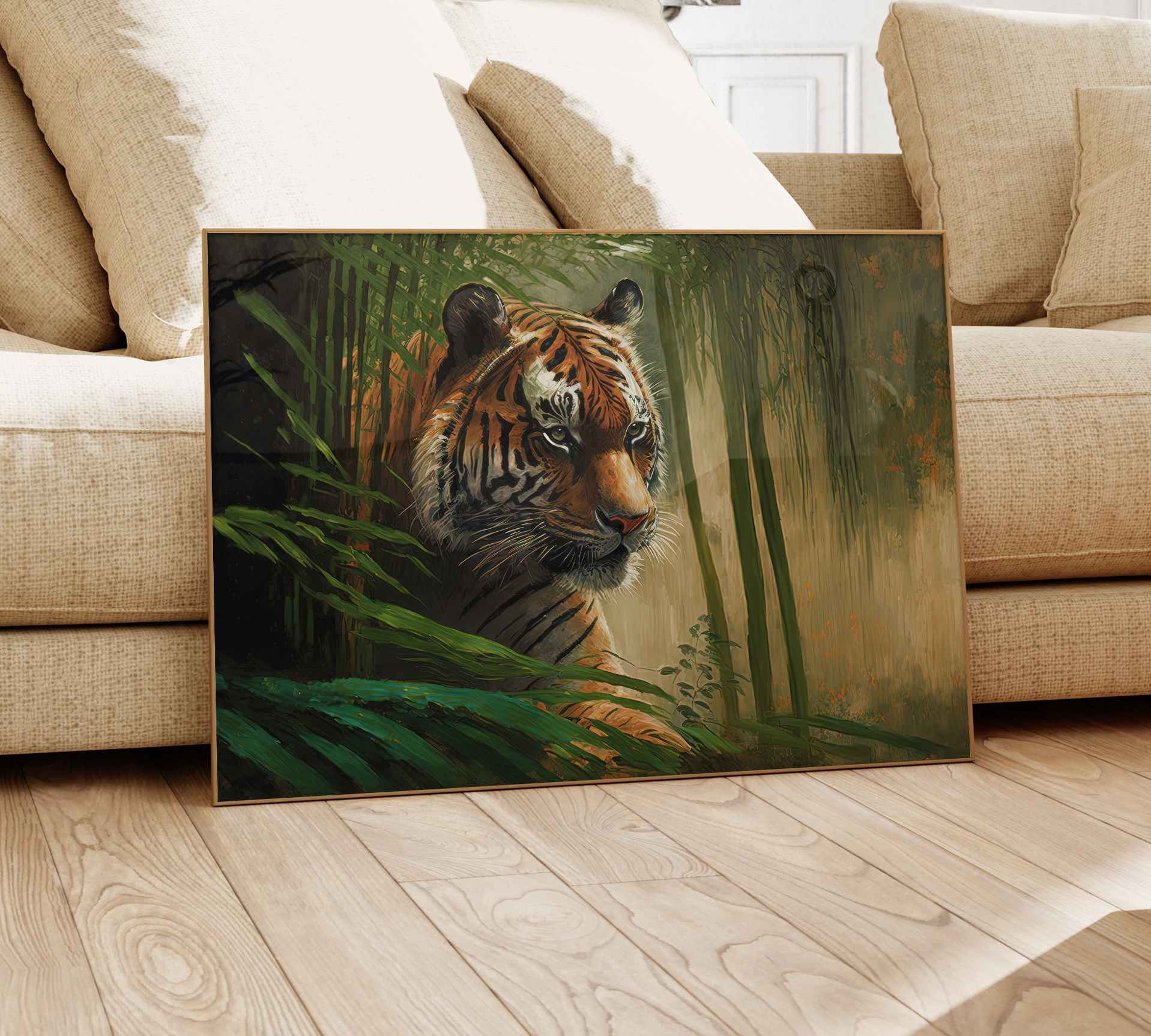 South China Tiger Chinese style Ink Painting Wall Art Matte Print