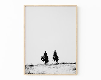 Vintage Cowboy Sketch Print | Country Western Art | Cowboy Poster | Vintage Western Art | Rustic Wall Decor | VCS4