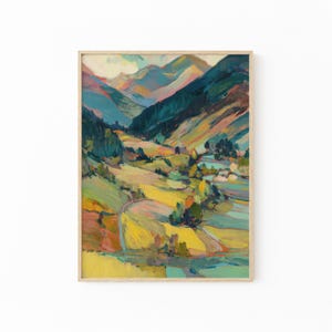 Midcentury Colorado Western Landscape Oil Painting Print | Western Decor | Colorado Travel Decor | Retro Travel Art | MCW1