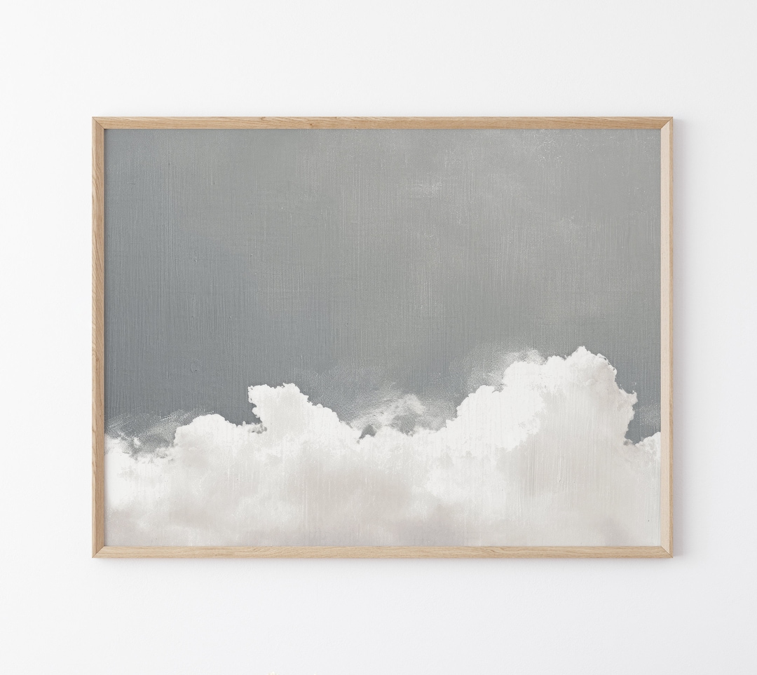 Grey Cloud Wall Art Print | Neutral Wall Art | Giclée Print | Large ...