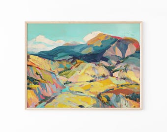 Midcentury Colorado Western Landscape Oil Painting Print | Western Decor | Colorado Travel Decor | Retro Travel Art | MCW2