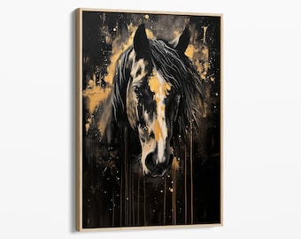 Abstract Beautiful Horse Canvas Painting Print | Horse Painting Large Canvas Art | BHC1