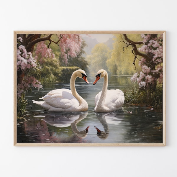 Swan Lake Painting Etsy