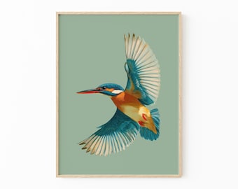 Vintage Schwalbe Malerei Druck | Art Deco Vogel Wandkunst für klassisches Wohndekor | BFS3