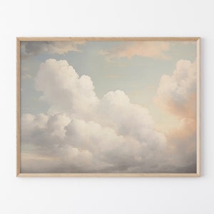 Vintage Cloud Oil Painting Print | Nursery Wall Art | Sky Wall Art | Antique Oil Painting | Cloud Print | Premium Matte Print