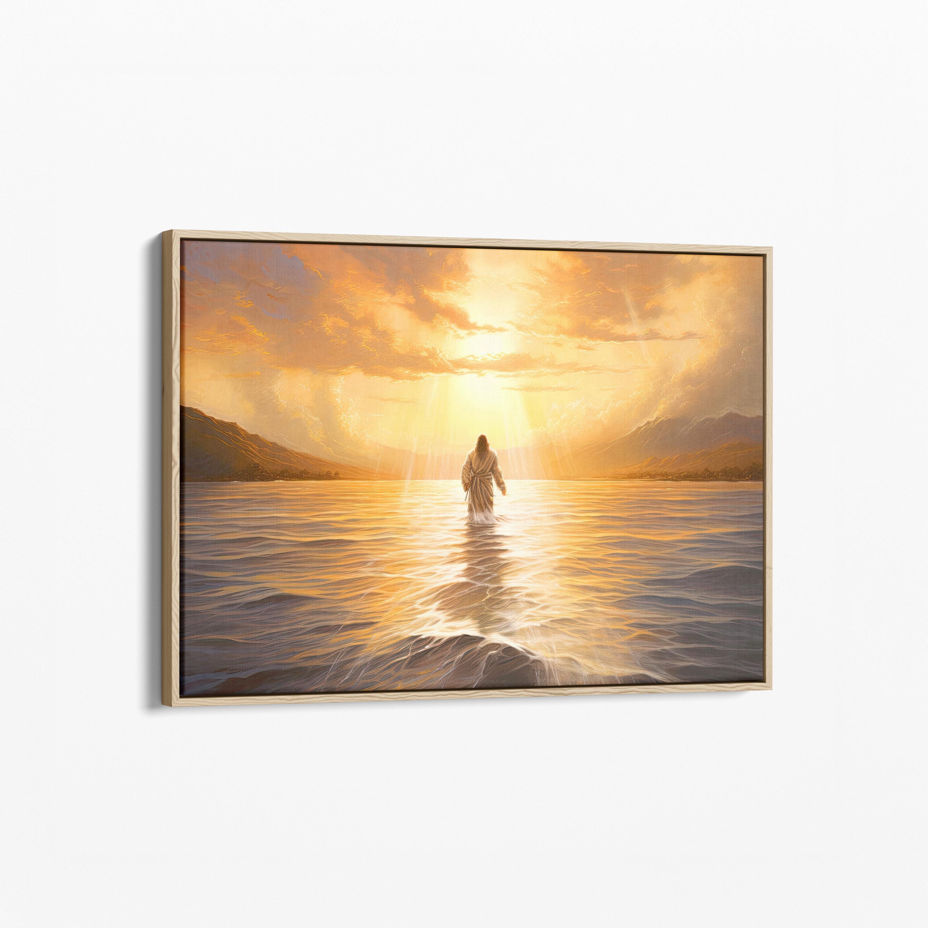 Jesus Christ Walking on Water Canvas Oil Painting Print | Christian ...