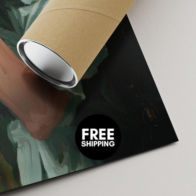 a cardboard tube with a black background and a white text overlay that reads "FREE SHIPPING".