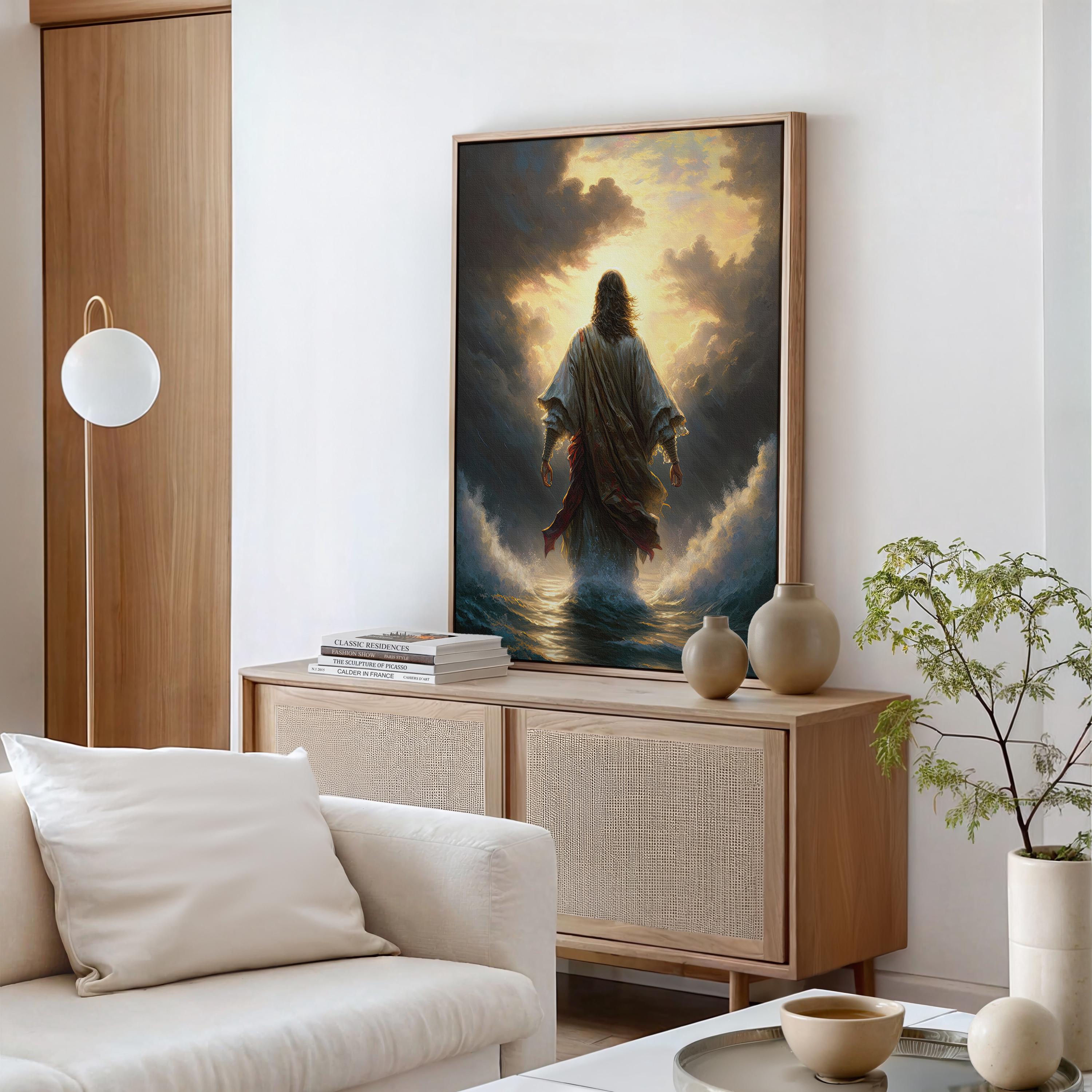 Jesus Christ Walking on Water Original Oil Painting Canvas Print ...
