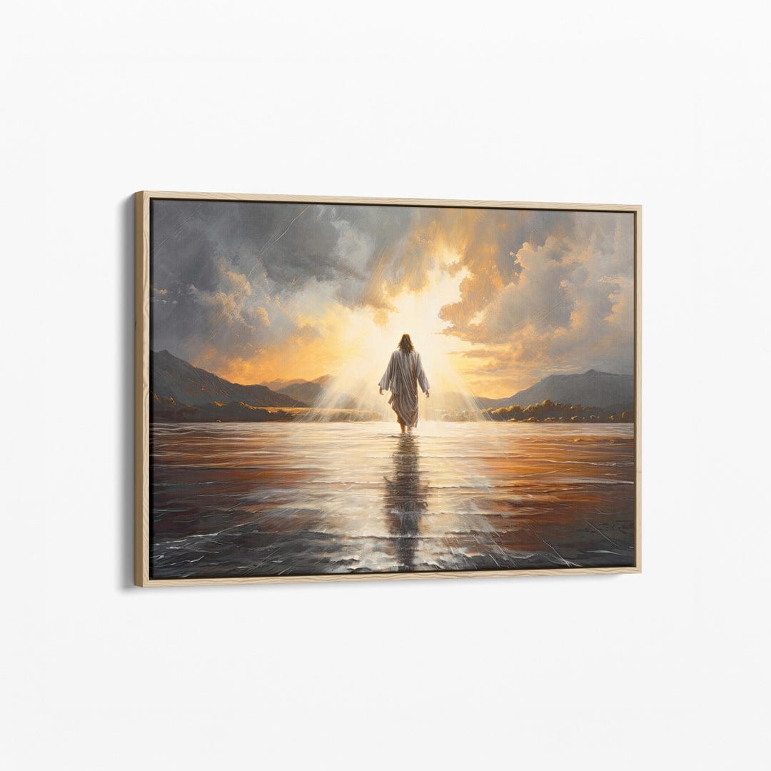 Jesus Christ Walking on Water Canvas Oil Painting Print | Christian ...