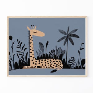 Safari Giraffe Illustration Prints | Boho Nursery Wall Art | Jungle animals | Nursery Art | Animal Nursery Decor | Animal Prints | GSN4