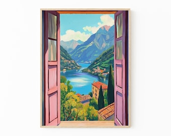 Open Window Henri Matisse Print | Henri Matisse Style Fauvism Painting | Mediterranean Sea | Orange Tree | Coastal View | OWH5