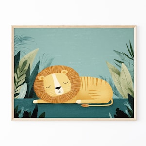 Safari Lion Illustration Prints | Boho Nursery Wall Art | Jungle animals | Nursery Art | Animal Nursery Decor | Animal Prints | LSN8