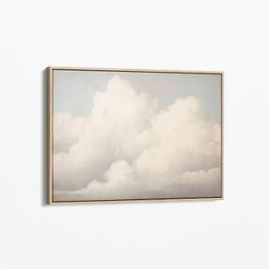 Lienzo con estampado de nubes vintage / Decoración de pared para habitación infantil / Decoración de pared con cielo / Pintura al óleo antigua / Lienzo estirado listo para colgar / VCB1C