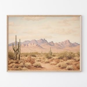 Arizona Wüstenlandschaft Gemälde Druck, Four Peaks Foto, Wandkunst des Südwestens, Wüstenlandschaft Poster,Wüste Poster, ADLP4
