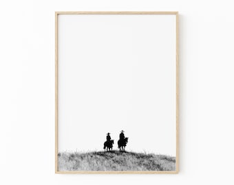 Vintage Cowboy Sketch Print | Country Western Art | Cowboy Poster | Vintage Western Art | Rustic Wall Decor | VCS2