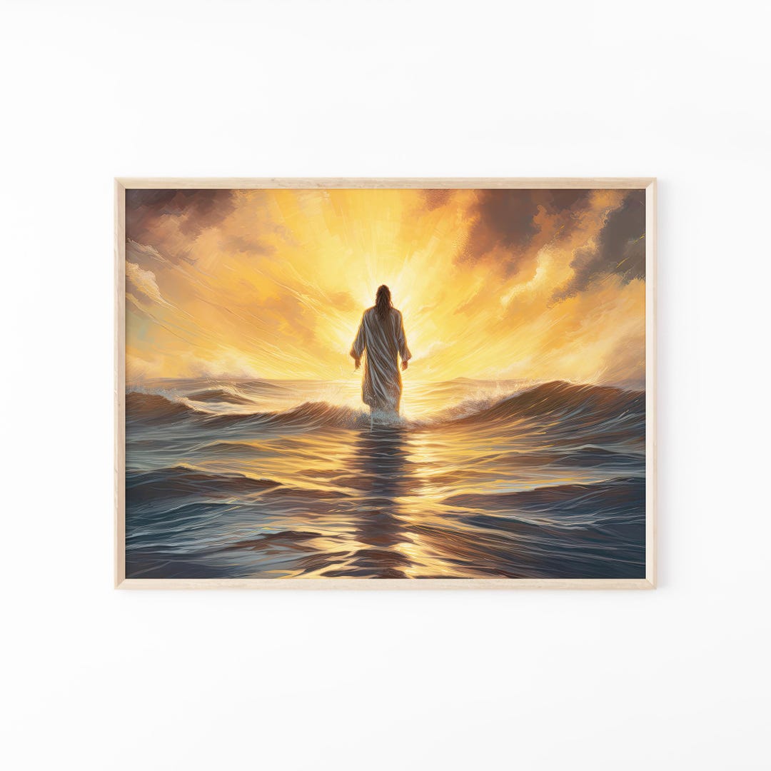Jesus Christ Walking on Water Original Oil Painting, Christian Print ...
