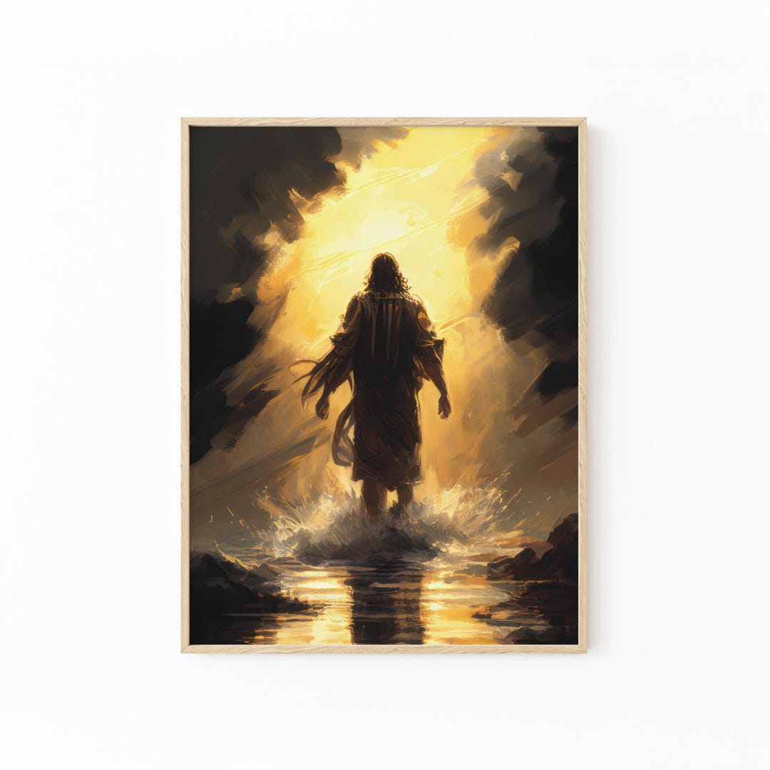 Jesus Christ Walking on Water Original Acrylic Abstract Painting ...