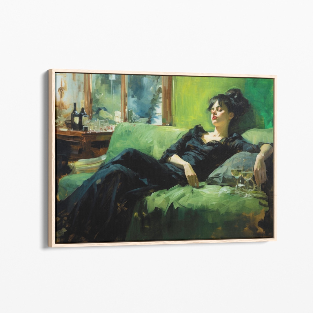 Decadent Young Woman After the Dance, Still Life Woman, Vintage Emerald ...