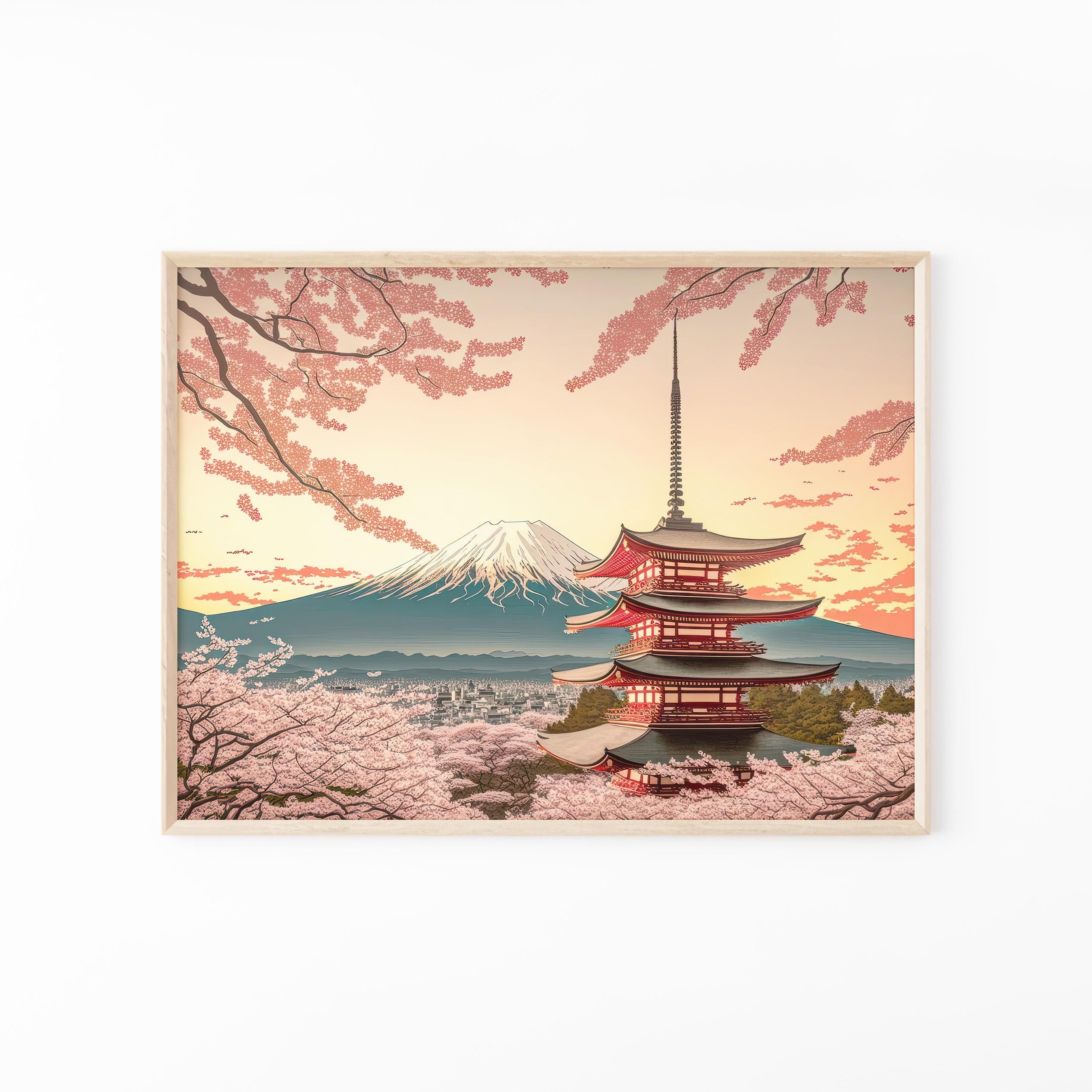 Stunning View of Mount Fuji | Chureito Pagoda With Sakura Tree
