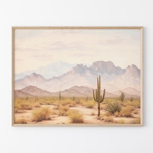 Arizona Wüstenlandschaft Gemälde Druck, Four Peaks Foto, Wandkunst des Südwestens, Wüstenlandschaft Poster,Wüste Poster, ADLP2