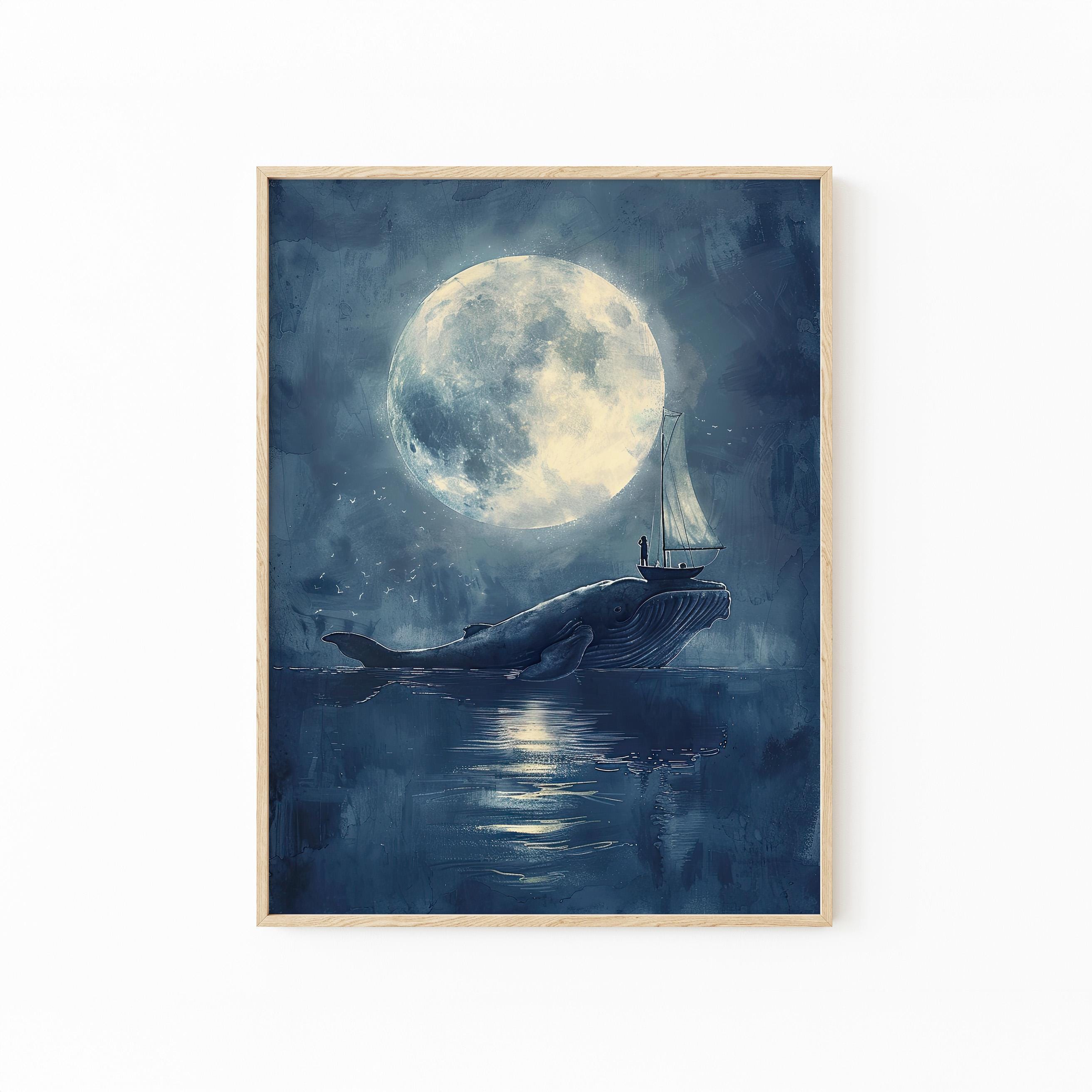クジラの水彩画 | クジラの版画、クジラと船 | クジラのアート