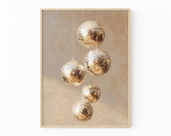Disco Ball Art Print: Retro Party Wall Decor | DIB2