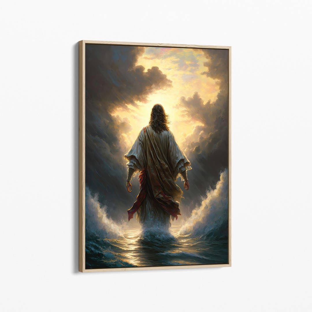 Jesus Christ Walking on Water Original Oil Painting Canvas Print ...