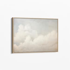 Lienzo con estampado de nubes vintage / Decoración de pared para habitación infantil / Decoración de pared con cielo / Pintura al óleo antigua / Lienzo estirado listo para colgar / VCB2C