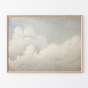 Vintage Cloud Oil Painting Print | Nursery Wall Art | Sky Wall Art | Antique Oil Painting | Cloud Print | Premium Matte Print