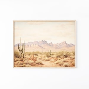Arizona Desert Landscape Painting Print, Four Peaks Photo, Southwestern Wall Art,Desert Landscape Print,Wilderness Poster, ADLP4