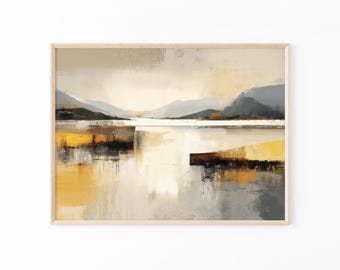 Yellow Abstract Landscape Oil Painting Print | Home decor | Beautiful Vibrant Print | Abstract Bedroom Decor | Fast Delivery | YAL6