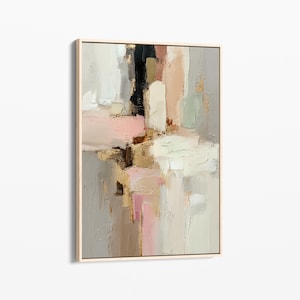 Blush Pink Gold Canvas Print | Modern Minimalist Art | Contemporary Wall Decor | Neutral Wabi Sabi Wall Art | Japandi Abstract Art | BPG7