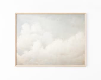 Vintage Cloud Oil Painting Print | Nursery Wall Art | Sky Wall Art | Antique Oil Painting | Cloud Print