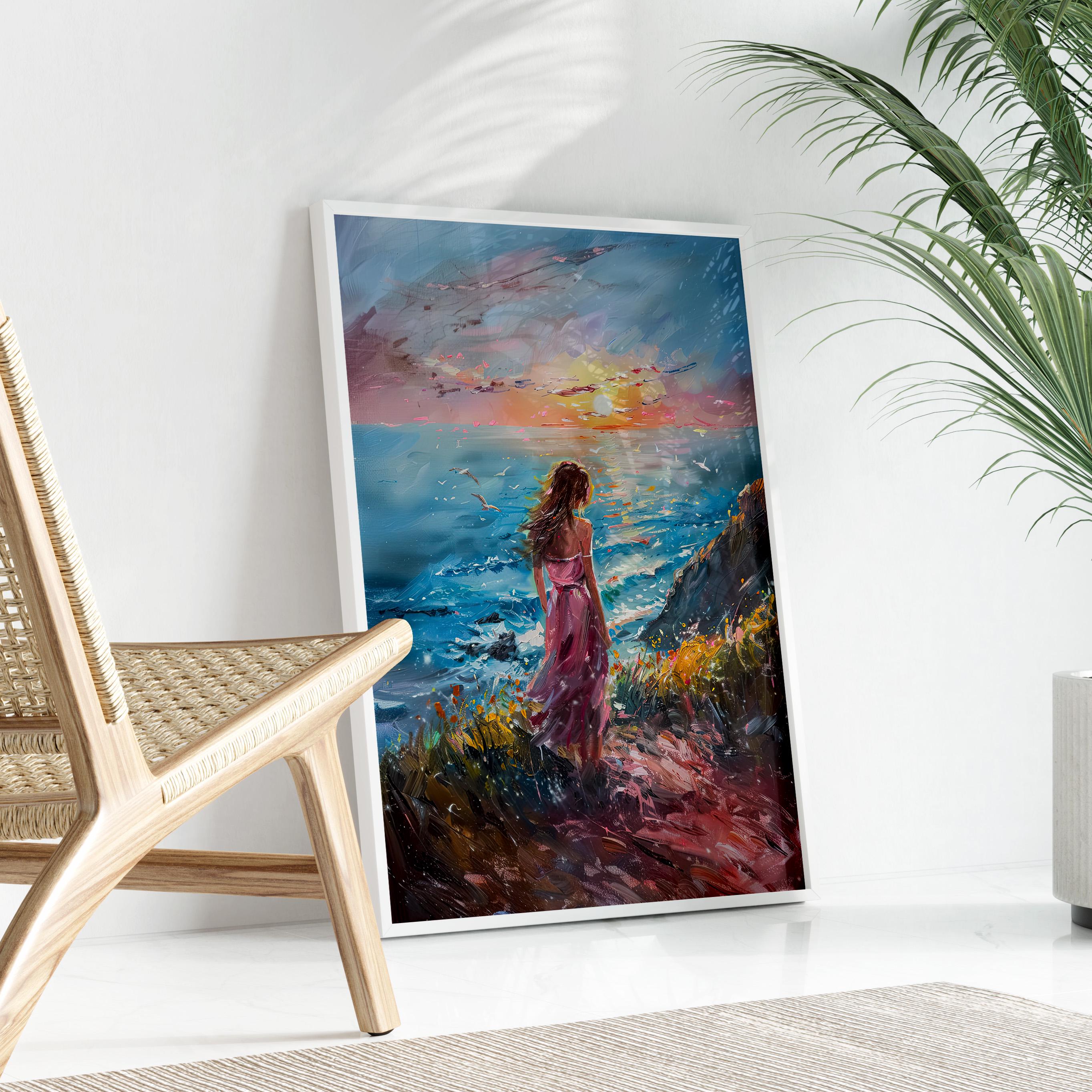 ヴィンテージの「海の上のアフロディーテ」油絵プリント | ヴィーナス