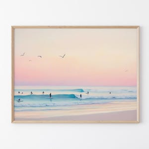 Stampa artistica di surf / Decorazione murale costiera con cornice / Arte vintage della spiaggia californiana / San Diego / Chic costiero / Nonna costiera / PGC6