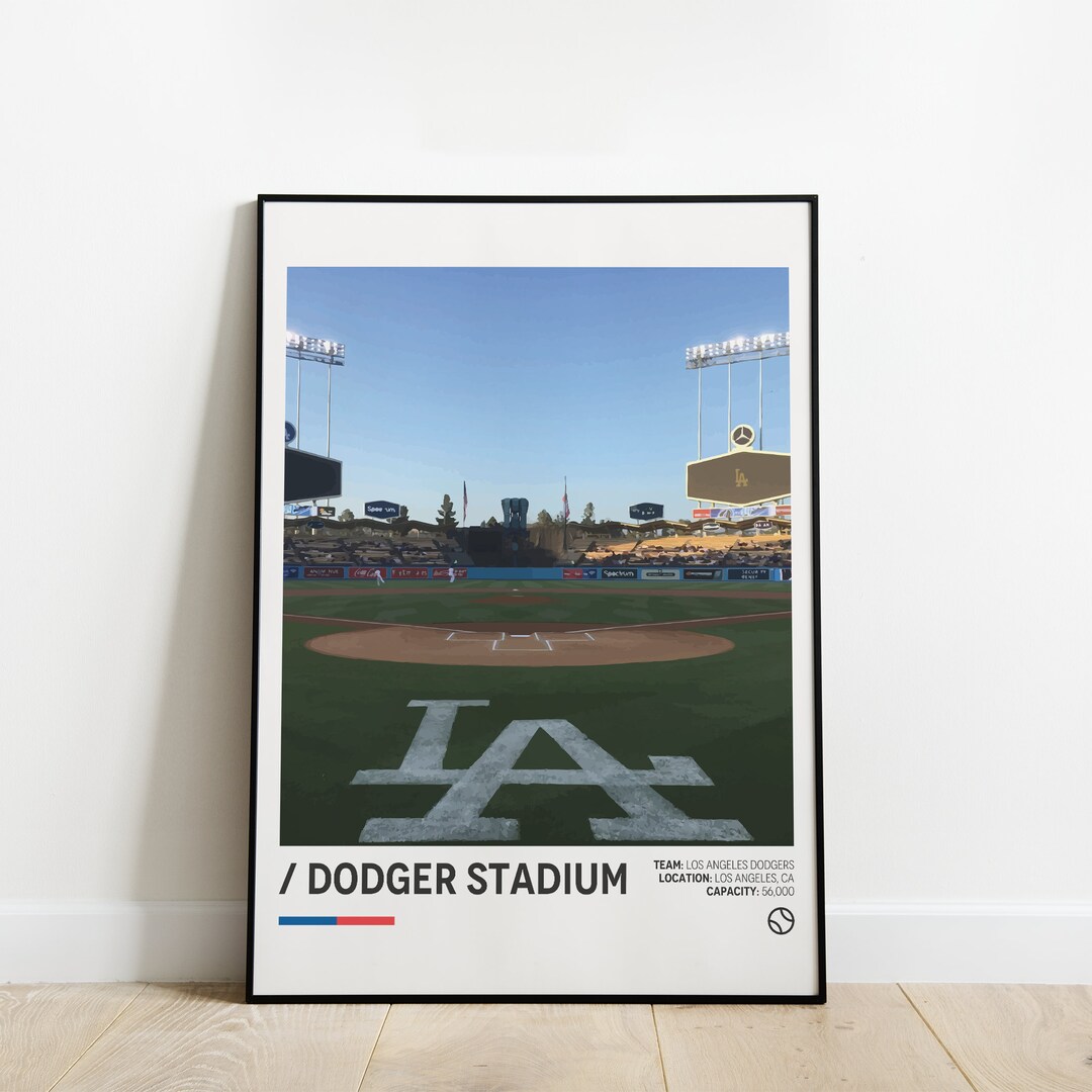 Dodgers Stadium Poster LA Dodgers Poster Minimalist Sports Etsy