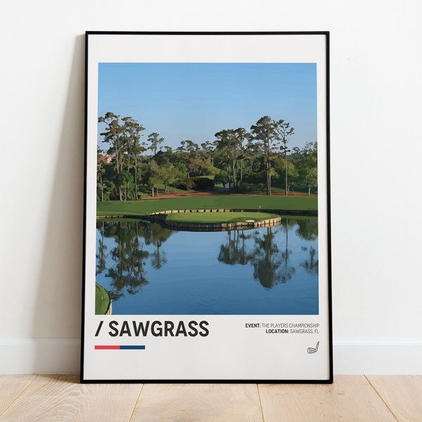 TPC Sawgrass Poster, The Players Championship Poster, Minimalist Sports Poster, Office Wall Art, Golf Wall Art, Golf Course Print Download